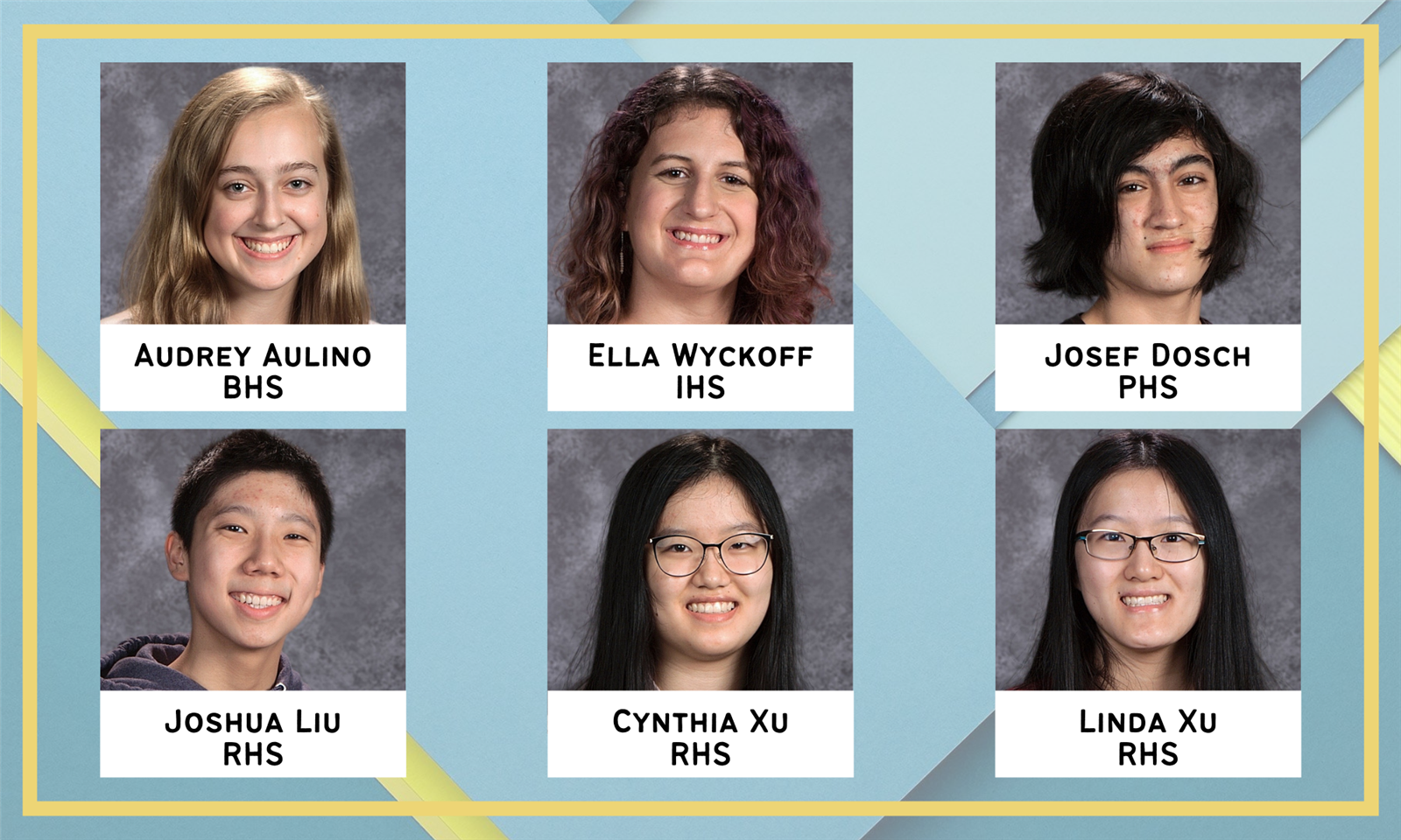 Six student headshots